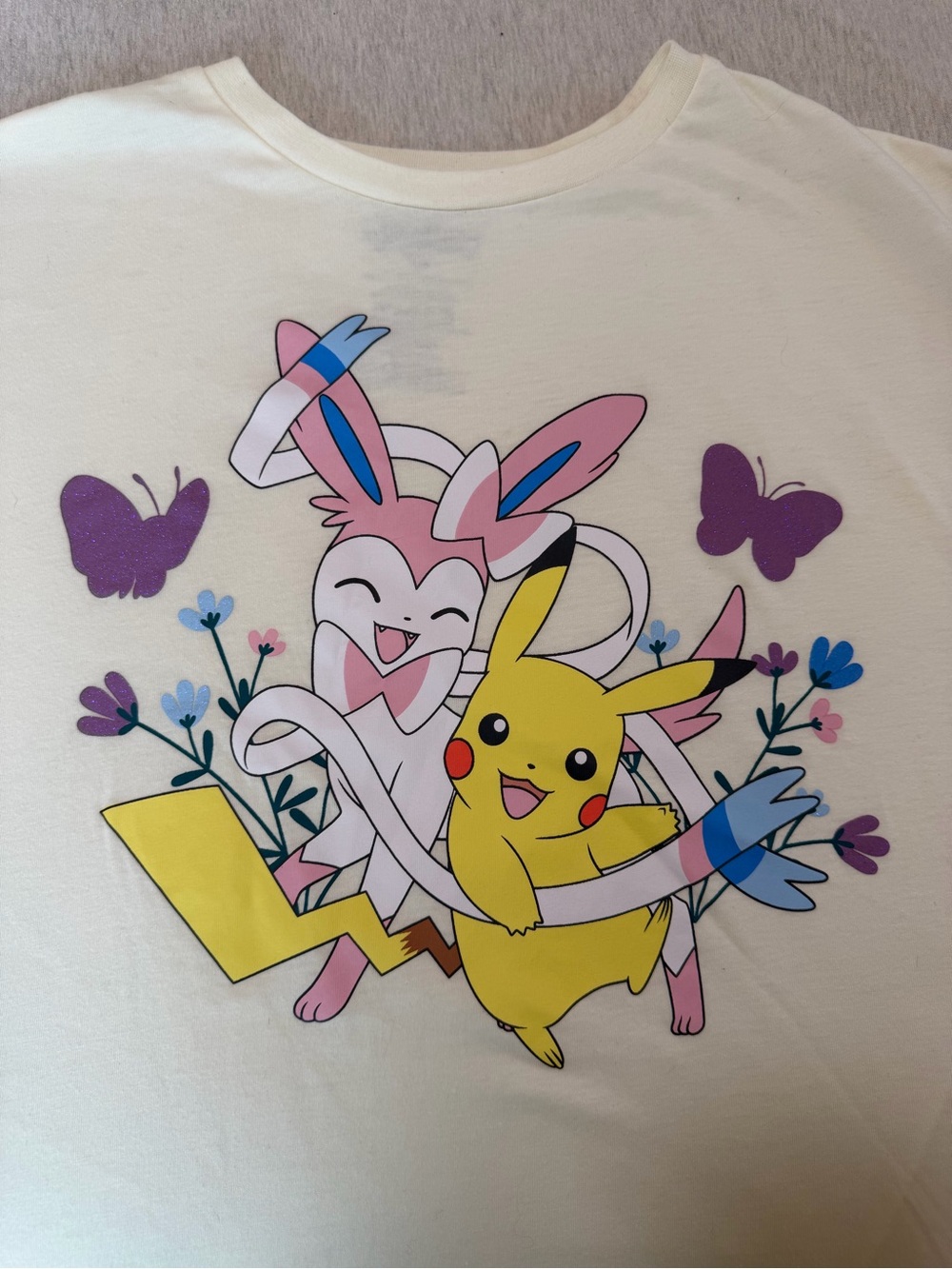 Kids Pokémon Pikachu & Sylveon Graphic Tee - Cream